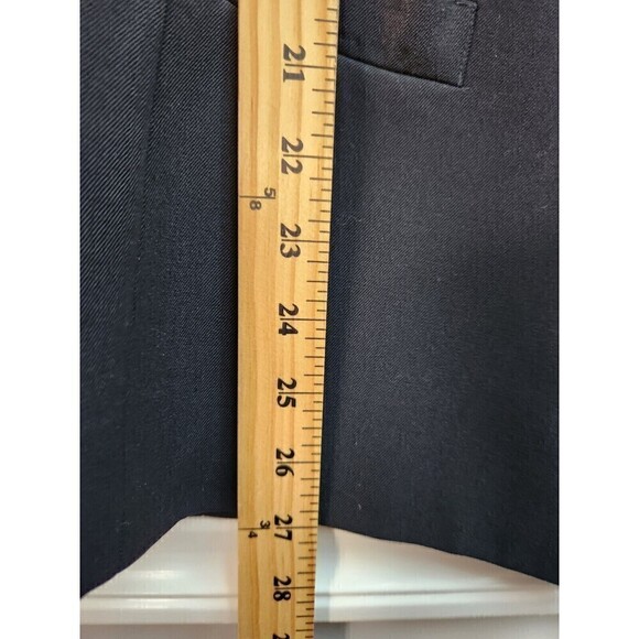 Austin Reed Womens Black Worsted Wool Blazer Sz 12 Lined One Button Some Wear - Picture 8 of 12